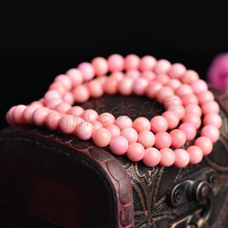 Розовая ракушка браслет, Круглая, разный размер для выбора & разные стили для выбора & Женский, розовый, продается Strand