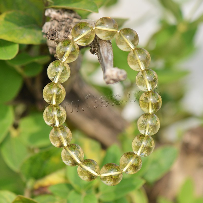 perles de citrine bracelet, Rond, naturel, unisexe & normes différentes pour le choix, Jaune, Vendu par brin