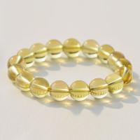 Gelbquarz Perlen Armband, rund, natürlich, unisex & verschiedene Größen vorhanden, gelb, verkauft von Strang