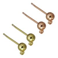 Stainless Steel Earring Stud Component, Brass, high quality plated & with loop 0.8mm Approx 1mm 