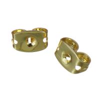 Stainless Steel Ear Nut Component, Brass, gold Approx 0.5mm 