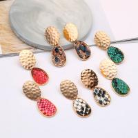 Zinc Alloy Drop Earring, Geometrical Pattern, gold color plated & for woman 
