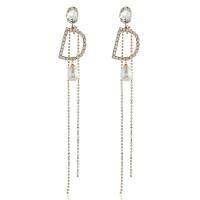 Plastic Pearl Zinc Alloy Earring, with Plastic Pearl, gold color plated & for woman & with rhinestone, 60mm,28mm,190mm,25mm 