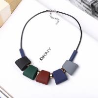 Zinc Alloy Necklace, plated, for woman, black Approx 16.5 Inch 