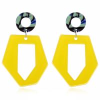 Acrylic Drop Earring, Geometrical Pattern, plated, for woman 