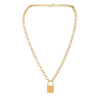 Zinc Alloy Necklace, Lock, plated, for woman Approx 19.6 Inch 