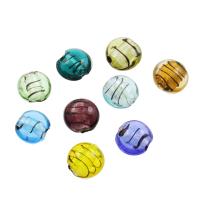 Lampwork Beads, Flat Round, silver powder, Random Color, 15*9mm Approx 1mm, Approx 