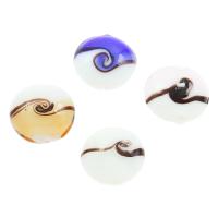 Lampwork Beads, Flat Round, Random Color, 16*10mm Approx 1mm 