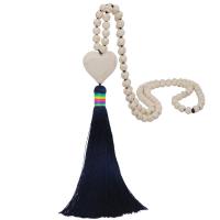 Synthetic Turquoise Sweater Necklace, with Cotton Thread, Heart, for woman, white, 20mm, 150mm Approx 34.6 Inch 