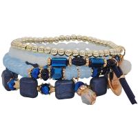 Zinc Alloy Combined Bracelet, with Gemstone & Resin, plated, for woman 25mm Approx 7 Inch 