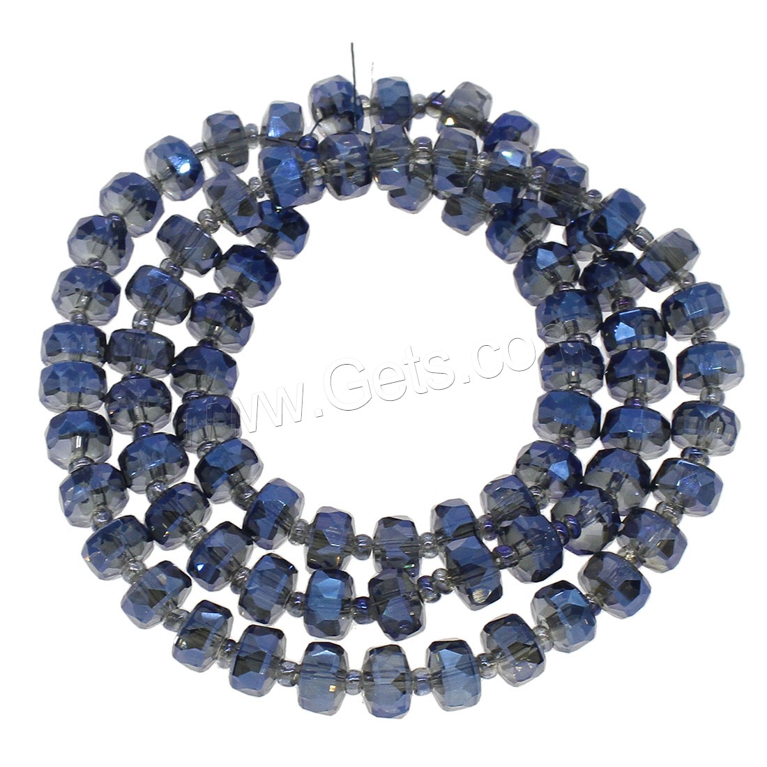 Mode Kristall Perlen, Rad, bunte Farbe plattiert, verschiedene Größen vorhanden, mehrere Farben vorhanden, Bohrung:ca. 1mm, Länge:ca. 21.25-22.83 ZollInch, verkauft von Strang