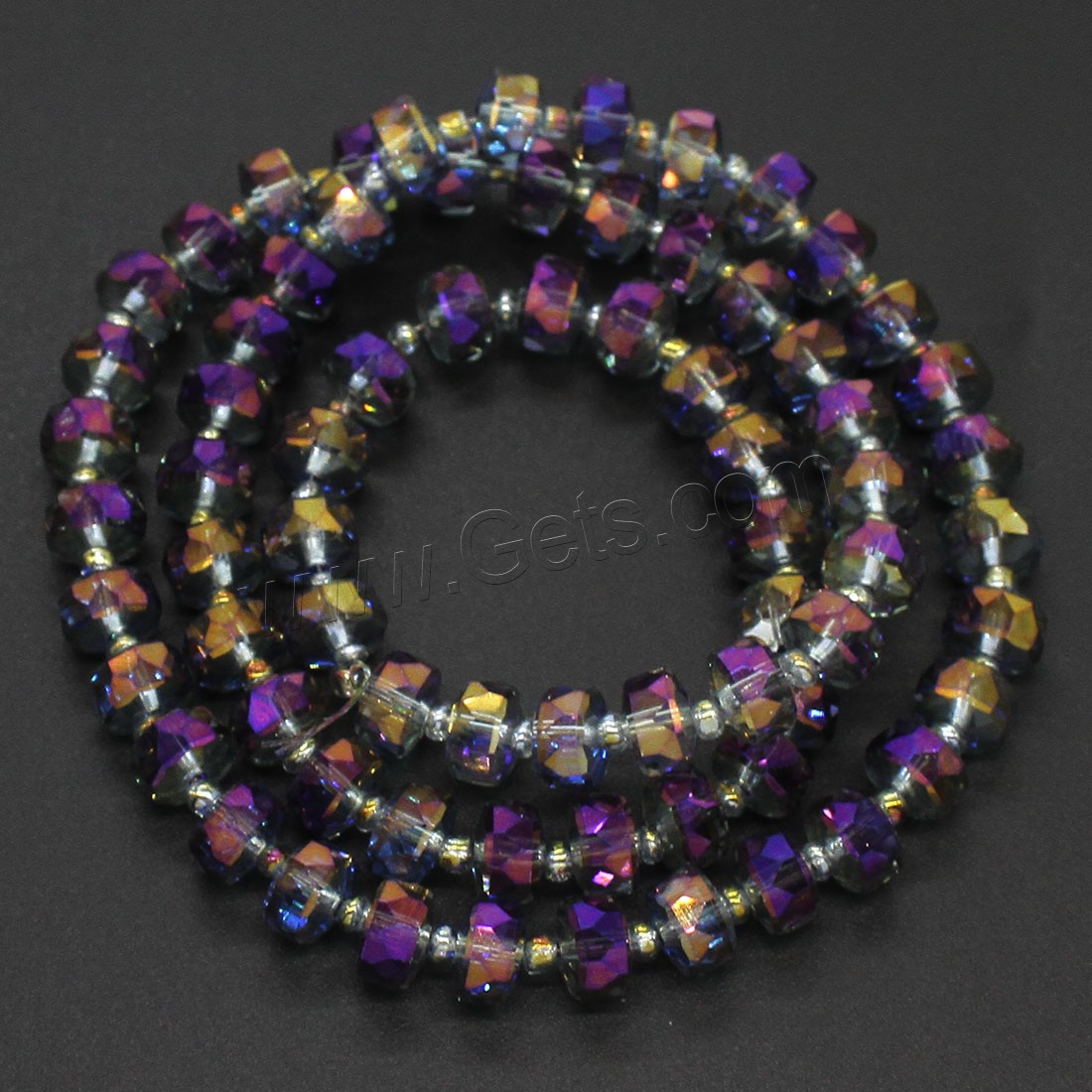 Fashion Crystal Beads, Wheel, colorful plated, different size for choice, more colors for choice, Hole:Approx 1mm, Length:Approx 21.25-22.83 Inch, Sold By Strand