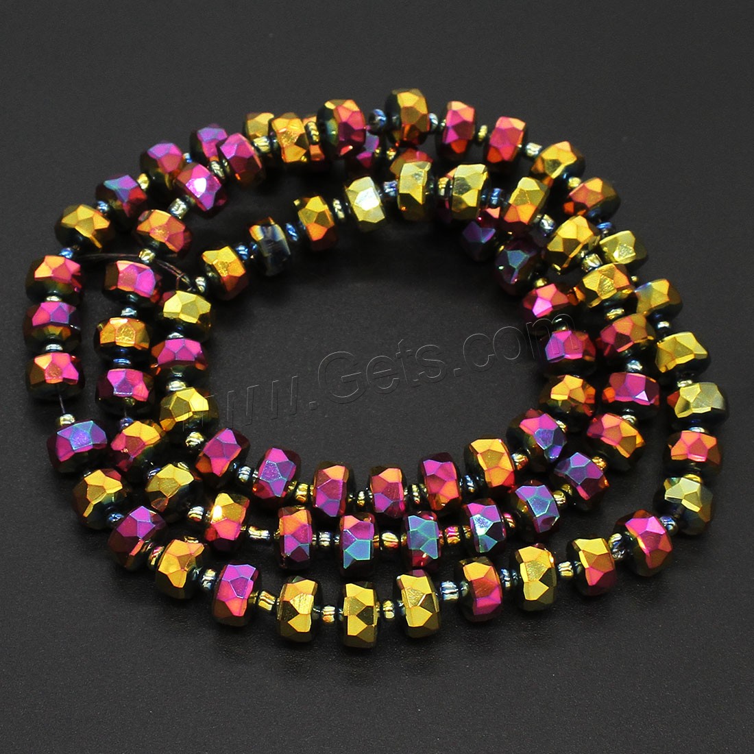Fashion Crystal Beads, Wheel, colorful plated, different size for choice, more colors for choice, Hole:Approx 1mm, Length:Approx 21.25-22.83 Inch, Sold By Strand