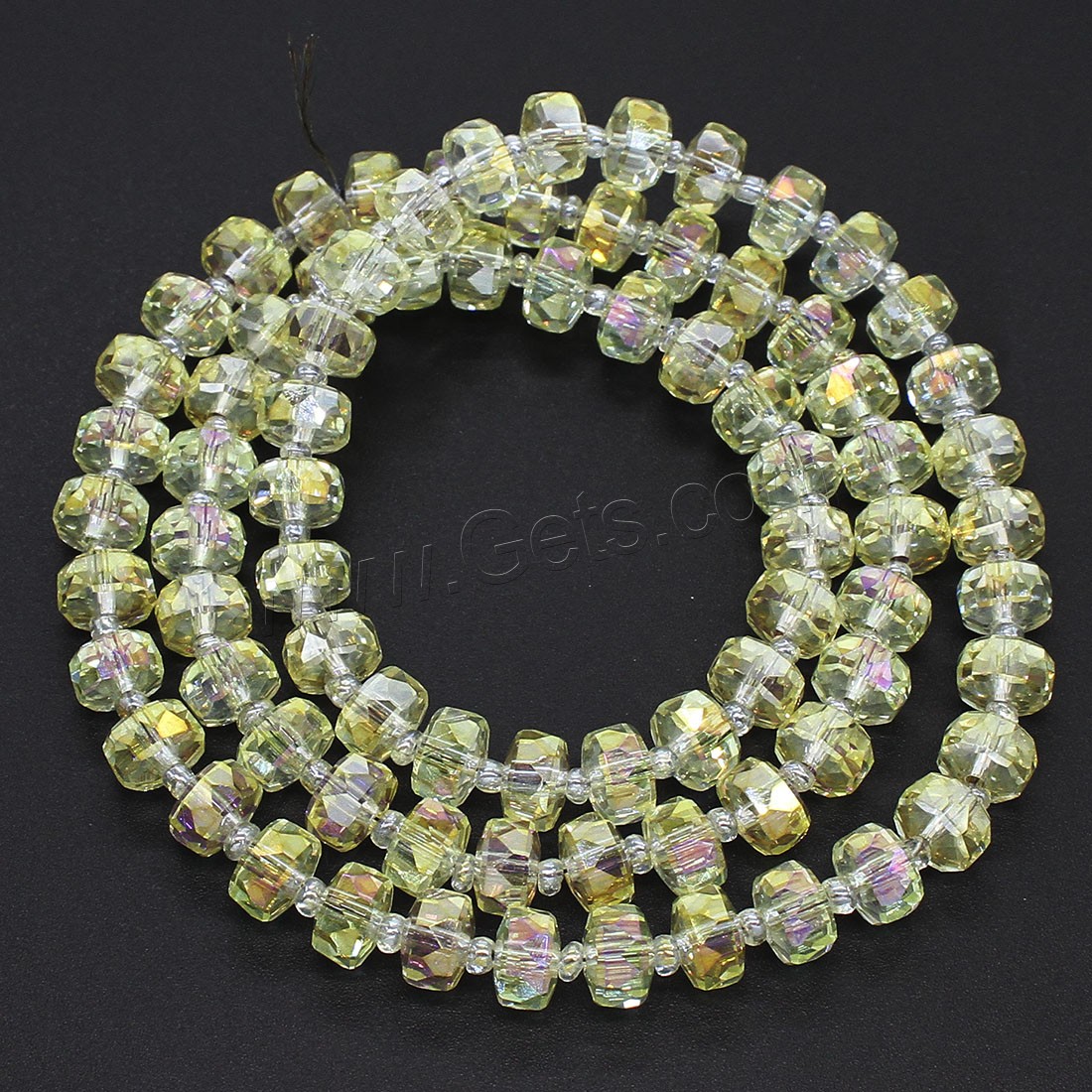Mode de perles de cristal, Roue, Placage coloré, normes différentes pour le choix, plus de couleurs à choisir, Trou:Environ 1mm, Longueur:Environ 21.25-22.83 pouce, Vendu par brin