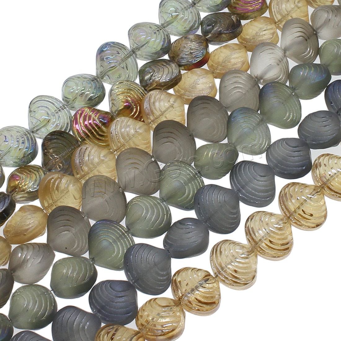 Perlas de cristal de moda, Nácar, chapado en colorido, diverso tamaño para la opción, más colores para la opción, agujero:aproximado 1mm, longitud:aproximado 23.62-29.92 , Vendido por Sarta