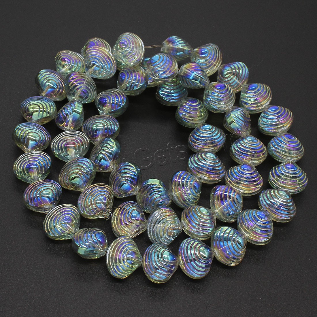Fashion Crystal Beads, Shell, colorful plated, different size for choice, more colors for choice, Hole:Approx 1mm, Length:Approx 23.62-29.92 , Sold By Strand