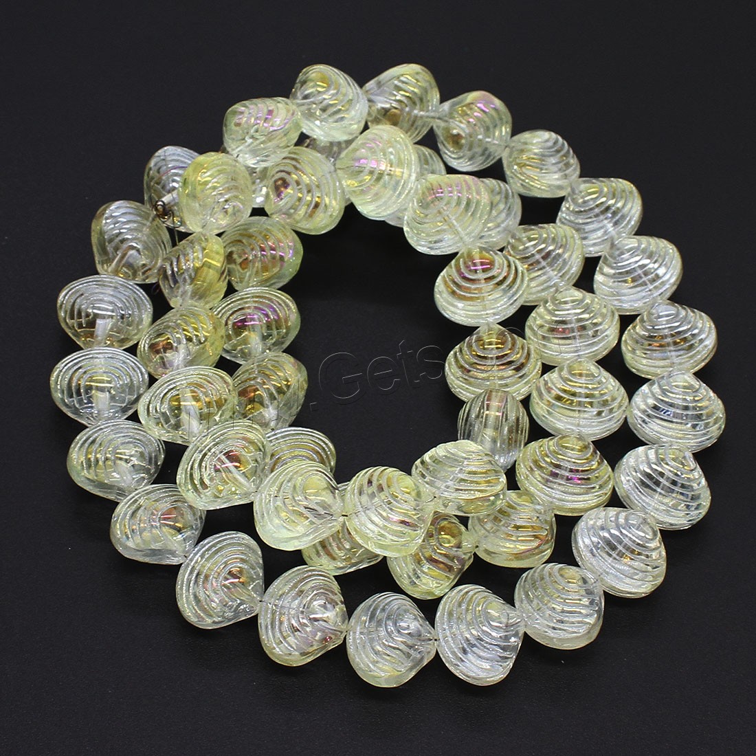 Fashion Crystal Beads, Shell, colorful plated, different size for choice, more colors for choice, Hole:Approx 1mm, Length:Approx 23.62-29.92 , Sold By Strand