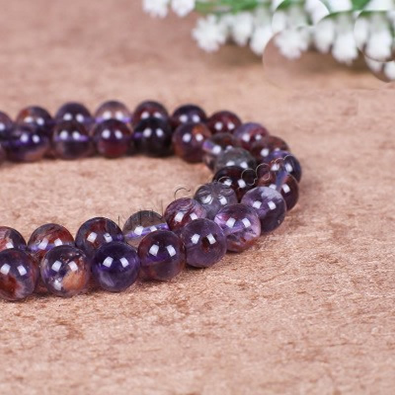 Natürliche Amethyst Perlen, poliert, verschiedene Größen vorhanden, violett, Bohrung:ca. 1mm, verkauft von Strang