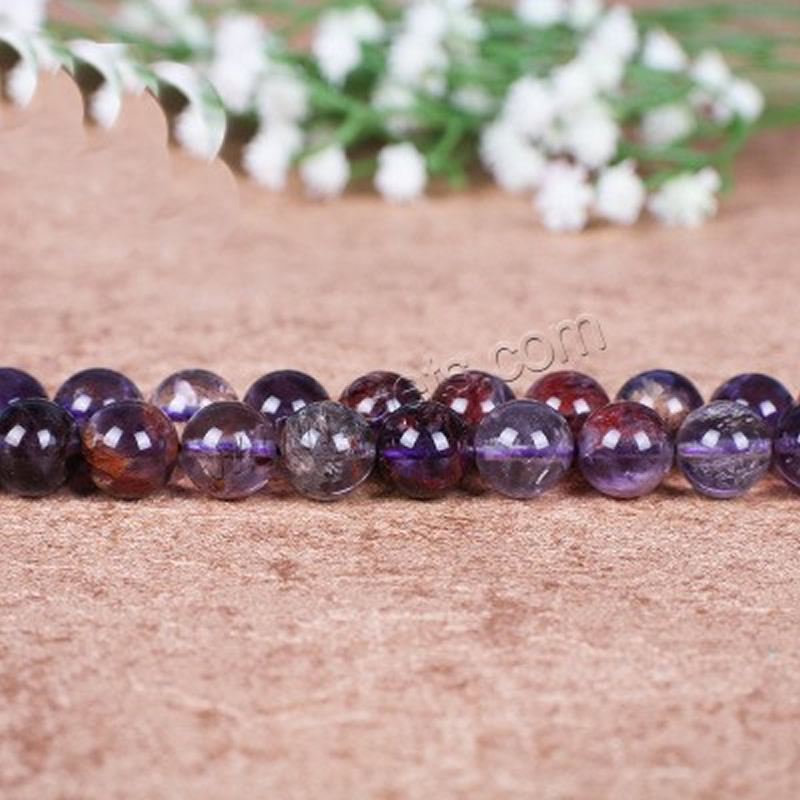 Natürliche Amethyst Perlen, poliert, verschiedene Größen vorhanden, violett, Bohrung:ca. 1mm, verkauft von Strang