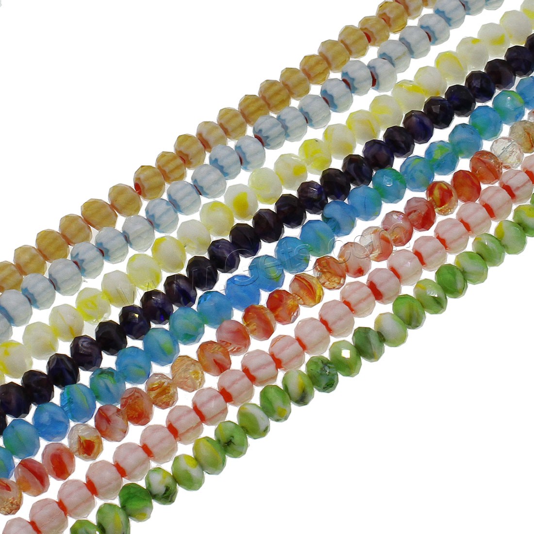 Perlas de cristal de moda, chapado en colorido, diverso tamaño para la opción, más colores para la opción, agujero:aproximado 1mm, longitud:aproximado 16.53-19.68 Inch, 72PCs/Sarta, Vendido por Sarta