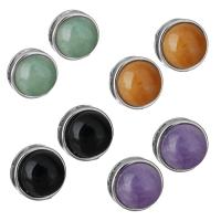Boucles d'oreilles en pierres semi-précieuses, laiton, avec pierre gemme, pour femme, plus de couleurs à choisir Vendu par paire