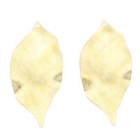 Латунный лист подвески, Латунь, Листок, Матовый металлический эффект, золотой, не содержит никель, свинец продается PC