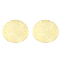 Латунь кабошон, Плоская круглая форма, Матовый металлический эффект, золотой, не содержит никель, свинец продается PC