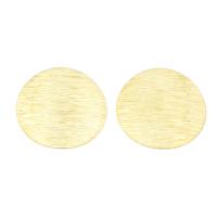 Латунь кабошон, Плоская круглая форма, Матовый металлический эффект, золотой, не содержит никель, свинец продается PC
