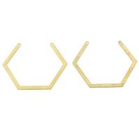 Brass Connector, 1/2 loop, gold, nickel, lead & cadmium free 
