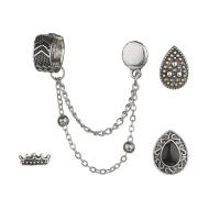 Zinc Alloy Earring Set, plated, 4 pieces & for woman, silver color 