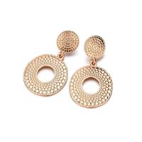 Zinc Alloy Drop Earring, Donut, plated, for woman & snakeskin pattern, golden 
