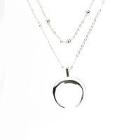 Zinc Alloy Necklace, plated, Double Layer & for woman Approx 13.7 Inch 