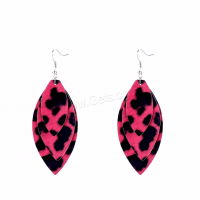 PU Leather Drop Earring, plated, for woman & leopard pattern 