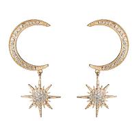 Zinc Alloy Drop Earring, with Acrylic, Moon and Star, plated, for woman 