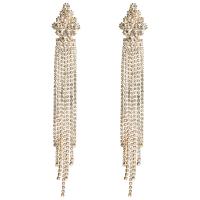 Zinc Alloy Tassel Earring, with Acrylic, plated, for woman & with rhinestone 