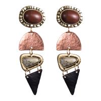 Resin Zinc Alloy Earring, with Resin, plated, Bohemian style & for woman, multi-colored 