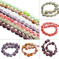 Silver Foil Lampwork Beads, Flat Round Random Color Approx 2mm 