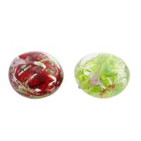 Silberfolie Lampwork Perlen, keine, 20*11mm, Bohrung:ca. 1mm, ca. 100PCs/Tasche, verkauft von Tasche