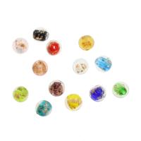 Gold Sand Lampwork Beads, Round Random Color Approx 3mm 