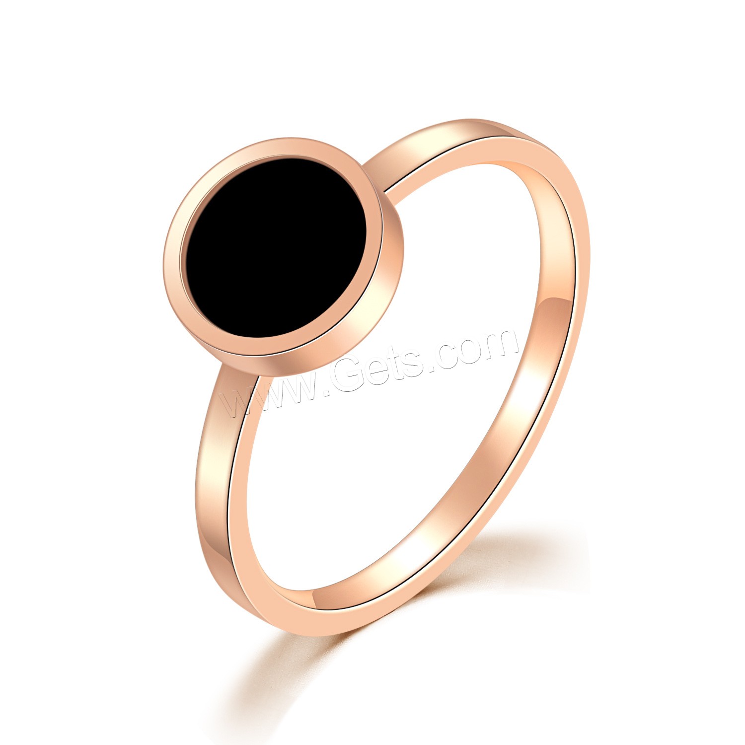 チタン鋼の指環, チタン鋼, ピンクゴールドメッキ, ユニセックス & 異なるサイズの選択, 無色, 売り手 パソコン