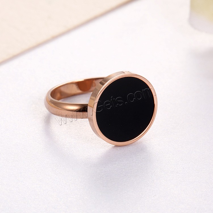 Titanium Steel Finger Ring, rose gold color plated, Unisex & different size for choice, more colors for choice, Sold By PC