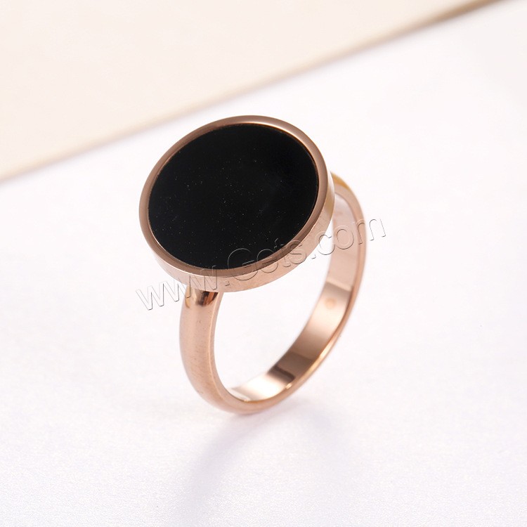 Titanium Steel Finger Ring, rose gold color plated, Unisex & different size for choice, more colors for choice, Sold By PC