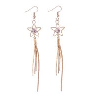 Zinc Alloy Rhinestone Drop Earring, gold color plated, for woman & with rhinestone 10mm 