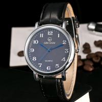 Unisex Wrist Watch, PU Leather, with Organic Glass, Chinese movement, stainless steel pin buckle, plated, waterproofless 