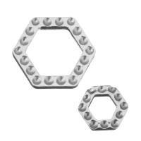 Нержавеющая сталь Связывание кольцо, нержавеющая сталь, Шестиугольник, разный размер для выбора, оригинальный цвет, продается PC