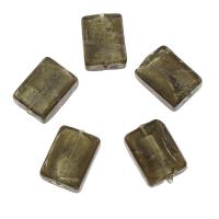 Lampwork Beads, Square, silver powder, tan Approx 1mm, Approx 