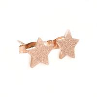 Titanium Steel Stud Earring, Star, gold color plated, for woman & frosted 