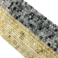Rutilquarz Perlen, Rutilated Quarz, poliert, keine, 4mm, Bohrung:ca. 1mm, ca. 95PCs/Strang, verkauft von Strang