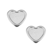 Stainless Steel Jewelry Cabochon, Heart, original color 