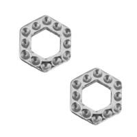 Stainless Steel Linking Ring, Hexagon, original color 0.5mm Approx 